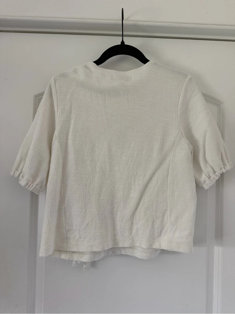 Vintage Madewell Texture & Thread Cream Wrap Tie Short Sleeve Blouse